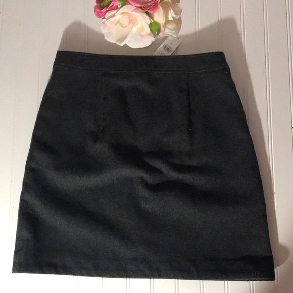 LOFT Gray Embroidered Zip Front Skirt - NWT - 4 - Picture 6 of 7